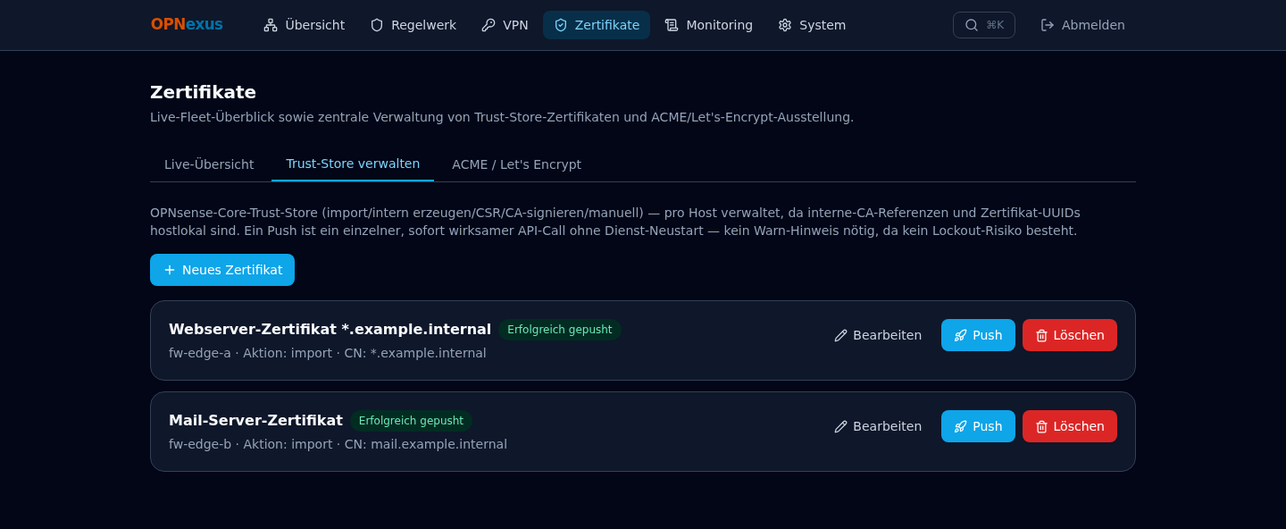 Zertifikate: Trust-Store